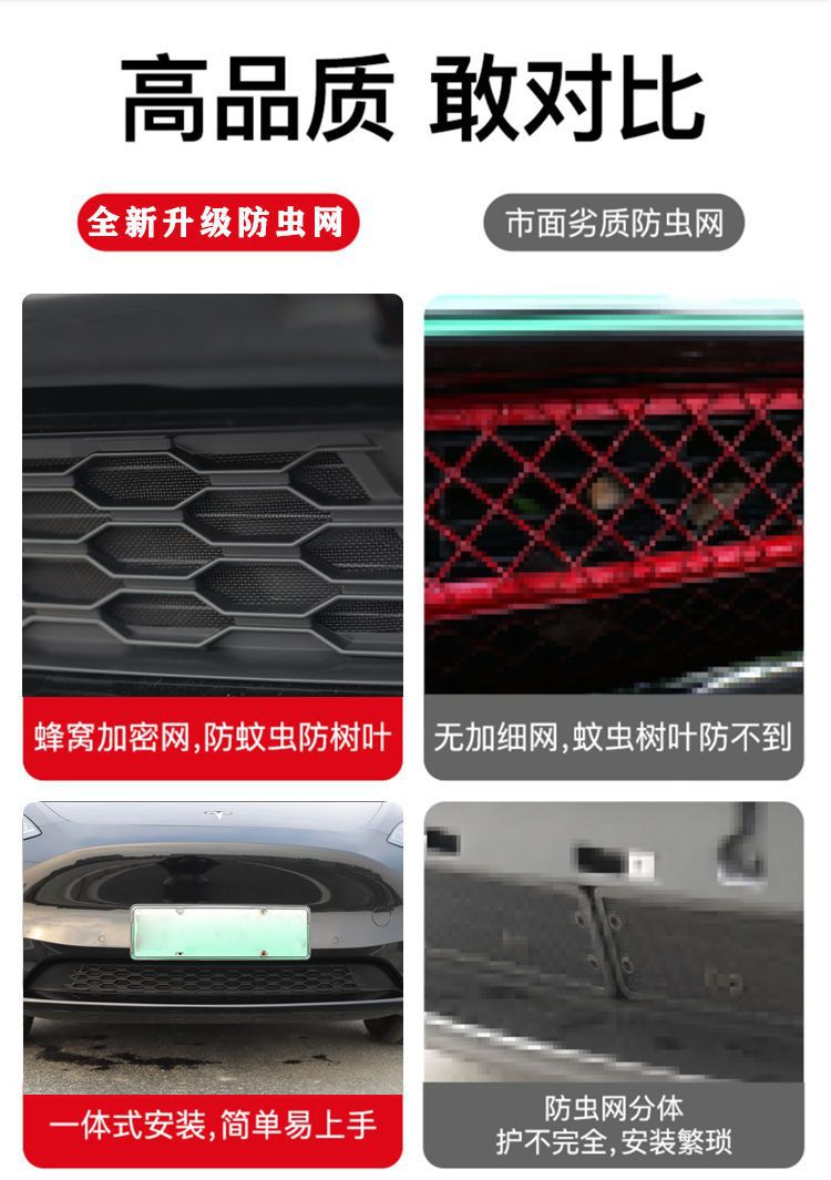 Suitable for Tesla Model 3 Y Insect-Proof Net, Air Intake Mosquito Protection Cover, Water Tank Protective Cover Accessories Factory