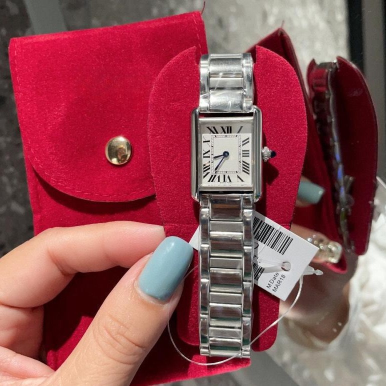 Little Red Riding Book recommend Card Tank Must Series Watch Sandusky Square Watch Steel Band Litchi Pattern Women's Watch