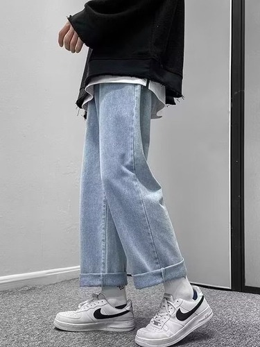 Men's Spring and Autumn Retro Straight Leg Loose Fashion Brand Wide Leg American Street Casual Long Pants In Stock
