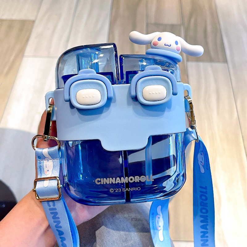 サンリオ夏子供用ウォーターカップ学生クロミダブルドリンクカップ学校ポータブルコンパートメントカップ大容量|undefined