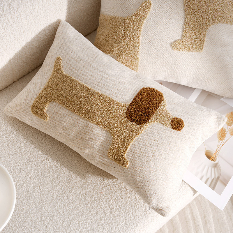 Cute de dibujos animados cachorro funda de almohada de tira larga habitación de los niños almohada larga con núcleo original simple cojín de sofá animal
