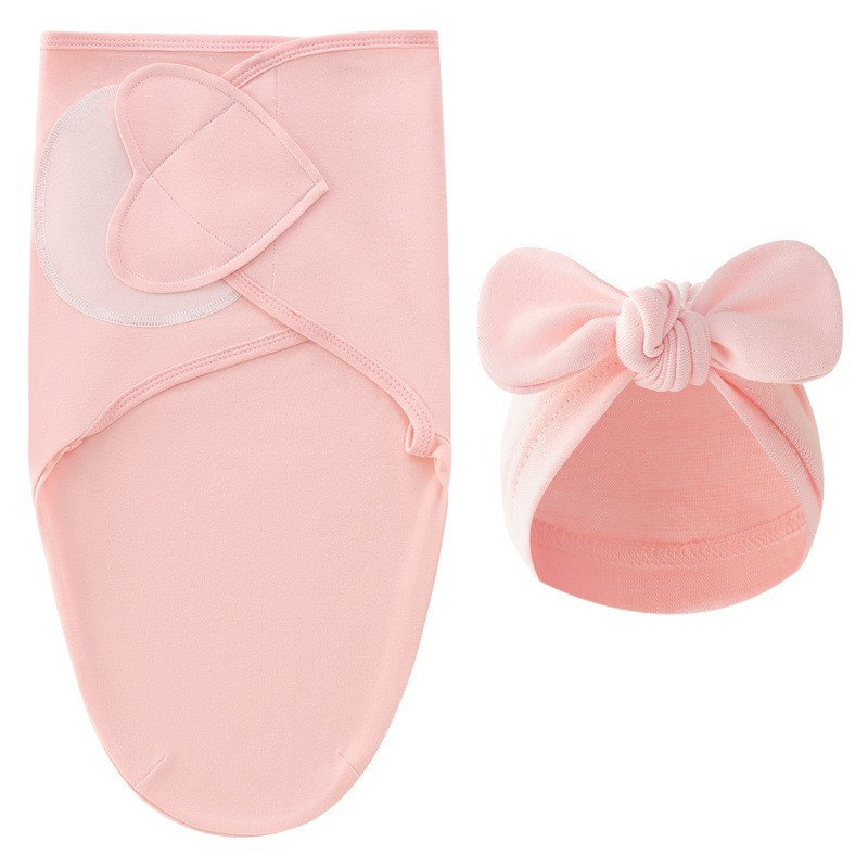 핑크 러브 스타일 봄 누에 침낭 + 인디언 모자