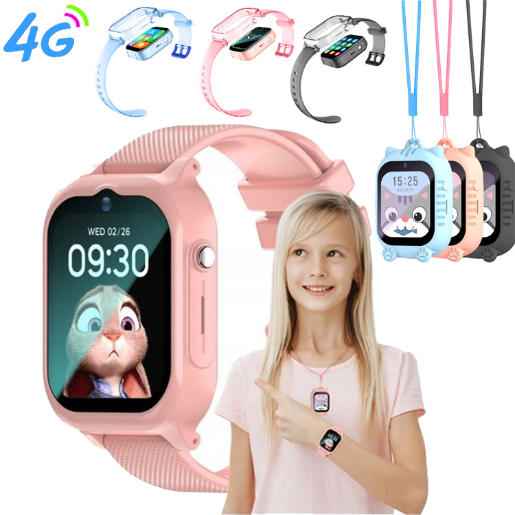 Cross-border foreign trade 4G children's telephone watch neck-hanging dual-use GPS positioning transparent dual-strap K26H