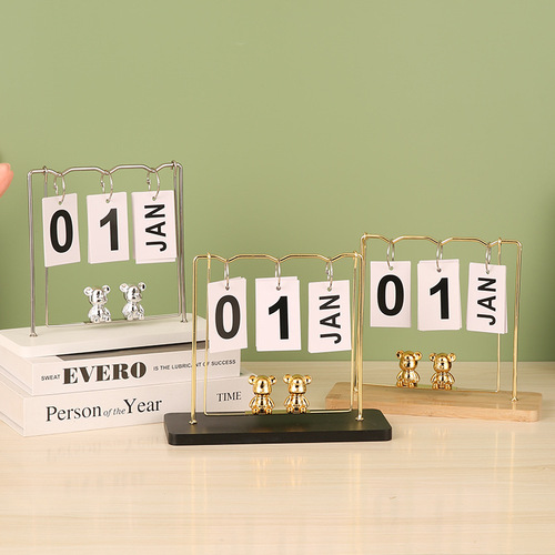 Nordic creative wooden page-turning desktop calendar home bedroom desktop small ornaments office entrance desk calendar decoration