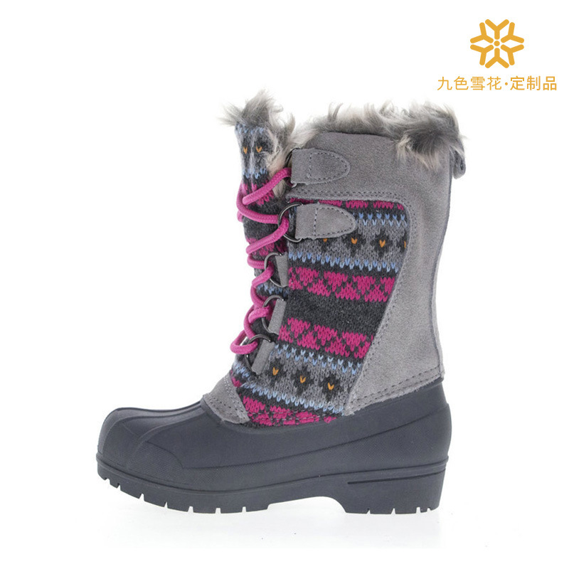 Botas de caza de patos botas de nieve botas impermeables y cálidas botas de nieve de invierno para niños y niñas