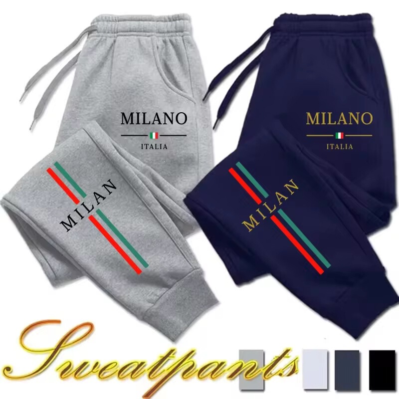 2025 Hot Sale Milan City Print Jogging Pants for Men and Women, Autumn and Winter Casual High-Quality Outdoor Running Sports Casual Wear