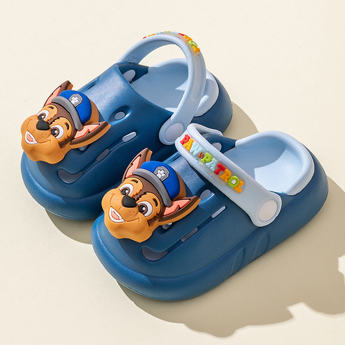 Paw Patrol Children's Slippers Hole Anti-Slip Boys and Girls Indoor Soft Sole Breathable Deodorant Cute Cartoon Baotou Sandals