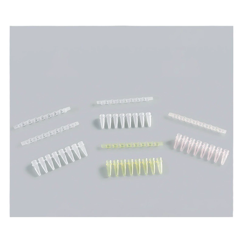 PCR8 соединительная трубка восьмериковая трубка 0,1 0,2 0,5 мл плоская крышка восьмирядная трубка наконечник pcr 8 соединительная трубка экспериментальные расходные материалы