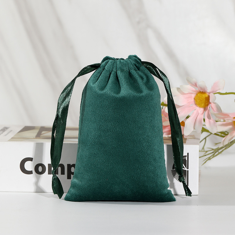 Bolsillo con cordón de franela, bolso de franela de joyería con cordón, bolso de tela de joyería de terciopelo, bolso de franela Lisi, bolso de almacenamiento de franela