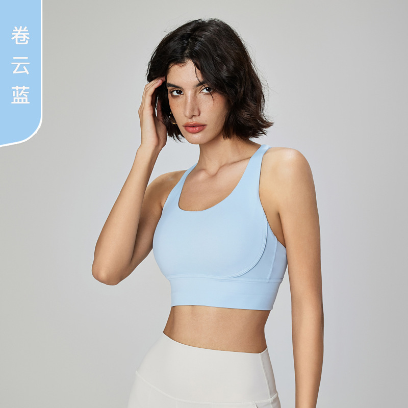 環望服装フィットネスベストアウトドアスポーツ下着女性防震防垂大胸帯胸パッドヨガ服ブラジャー|undefined