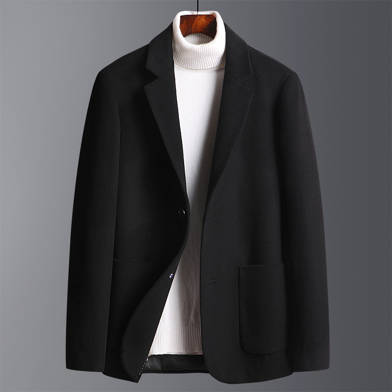 Casual suit autumn and winter thick woolen suit men's trendy slim fit wool small suit men's jacket top 2001
