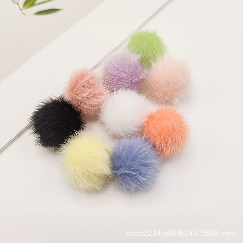 Korean Style faux sable hair ball pendant 15mm DIY earrings necklace pendant earring fashion accessories hair ball pendant handmade