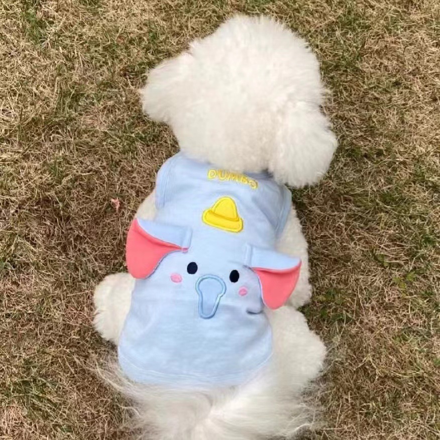 여름 개 옷 얇은 애완 동물 옷 통기성 만화 개 조끼 고양이 옷 테디 베어 옷
