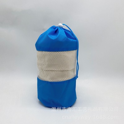 滌綸網格拼接袋 健身毛巾袋 戶外毛巾袋 收口收納袋