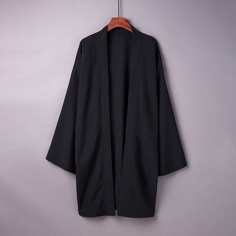 Mid-length ethnic-style retro-modernized Hanfu, loose kimono-style overcoat, beach vacation solid-color cape Mid-length ethnic-style retro-modernized Hanfu, loose kimono-style overcoat, beach vacation solid-color cape