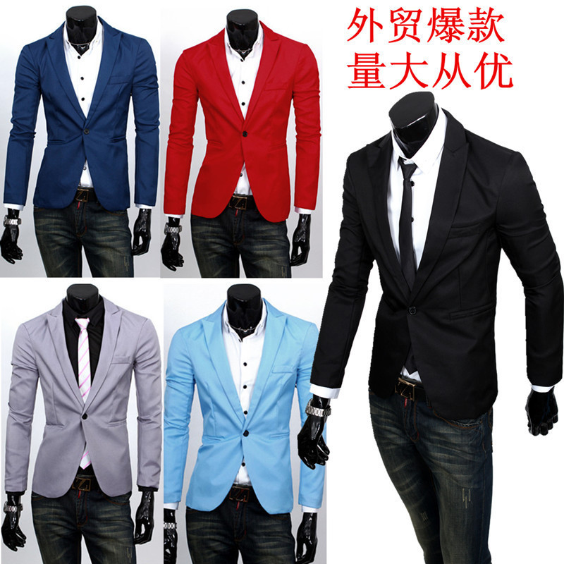 Foreign Trade ebay AliExpress Men's Korean Style Slim-fit Small Suit Men's Casual Small Suit Trendy Men's Jacket