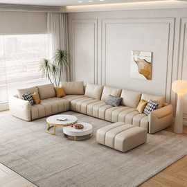 新款简约现代科技布艺沙发客厅大小户型六件套组合网红钢琴键沙发