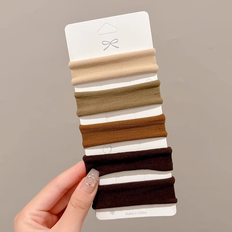 Temperamento de alta elasticidad duradero sin costura correa de cabello de mujer anillo de cabello simple de cabello de cola de caballo cubierta de cuero