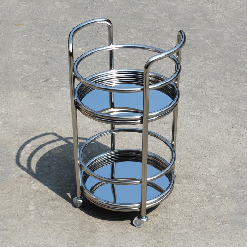 Fábrica directa coche de comedor móvil de doble servicio carro de bebida de acero inoxidable carro de bocadillos carro bar 4S tienda de té