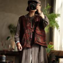 小泥姑娘原创设计文艺复古小众做旧棉背心棉坎肩棉马甲女2020念