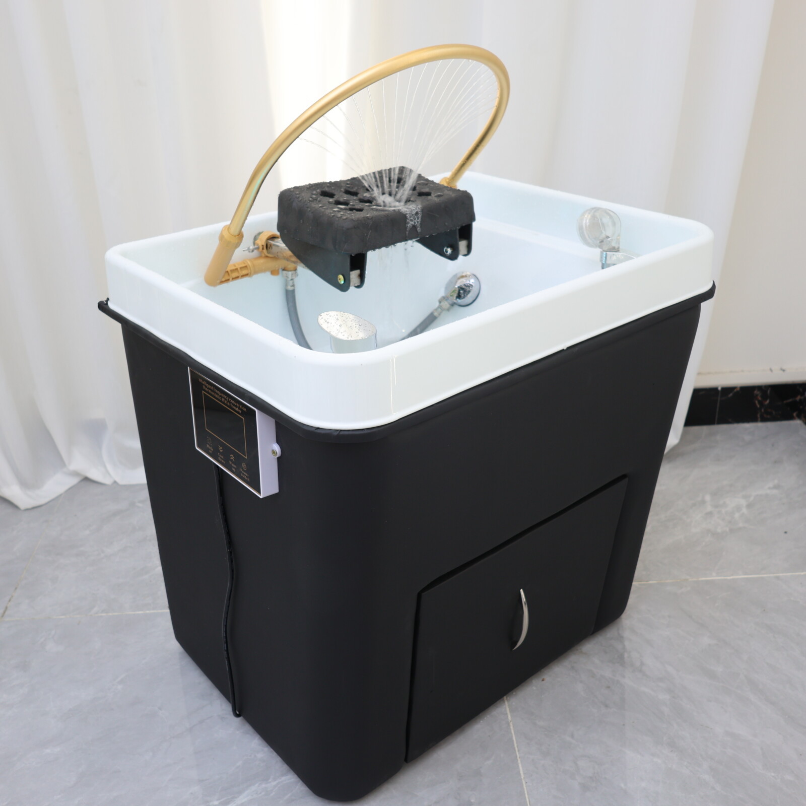 lavabo de tratamiento de cabeza de alta gama para masaje tailandés especial de masaje móvil de circulación de agua fumigante de salón de belleza lavabo de tratamiento de cabeza