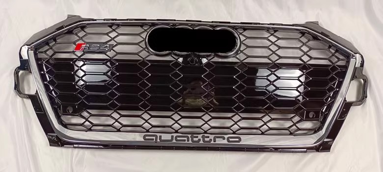 Applicable to 2020-2024 Audi A4 modified RS4 middle net A4 B9.5 upgrade S4 front bar grille honeycomb grid