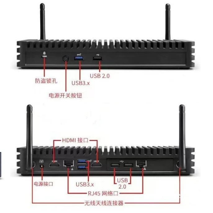 Безвентиляторный мини-корпус NUC ABA/ABB с модулем вычислений 11-го поколения, свободное расширение, два последовательных порта