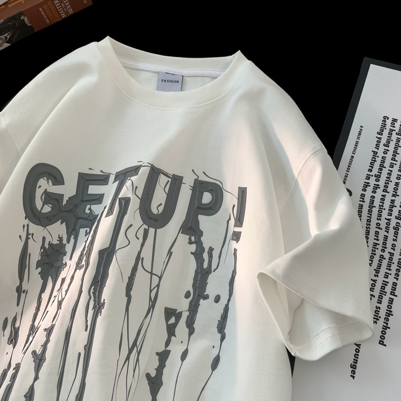 2024 Nuova maglietta a maniche corte con stampa adesiva Body Feel per ragazzi, maglietta alla moda in puro cotone_voghion.com