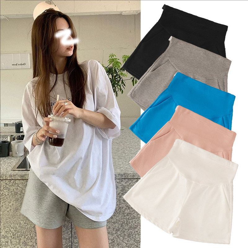 Maternity Shorts Summer Thin Outer Wear Low-Waist Wide-Leg Casual Air Cotton Stretch Pants Loose Bottoming Sports Pants