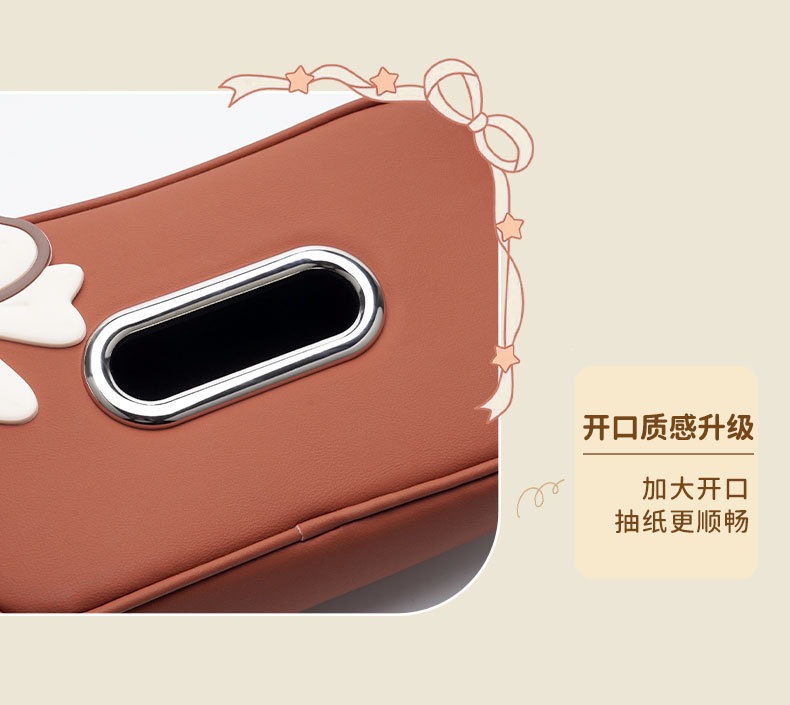 New seat back bow tie car tissue box, hanging cute baby tissue box, car leather tissue box