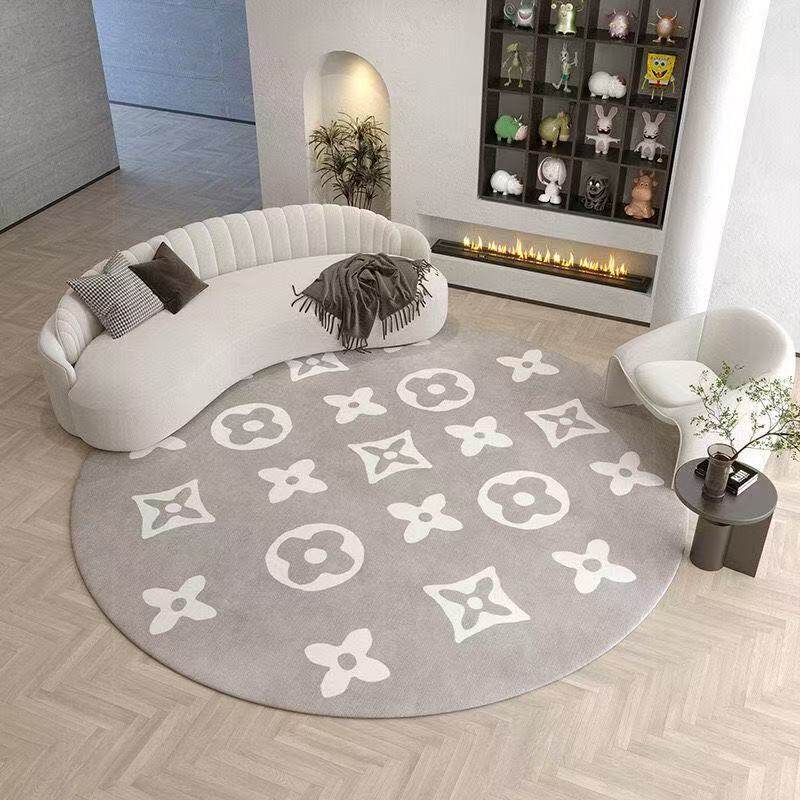 Alfombra de sala de estar redonda de lujo ligera alfombra de camisa doméstica resistente al desgaste alfombra de lana aislante fácil de cuidar alfombra de cama del dormitorio