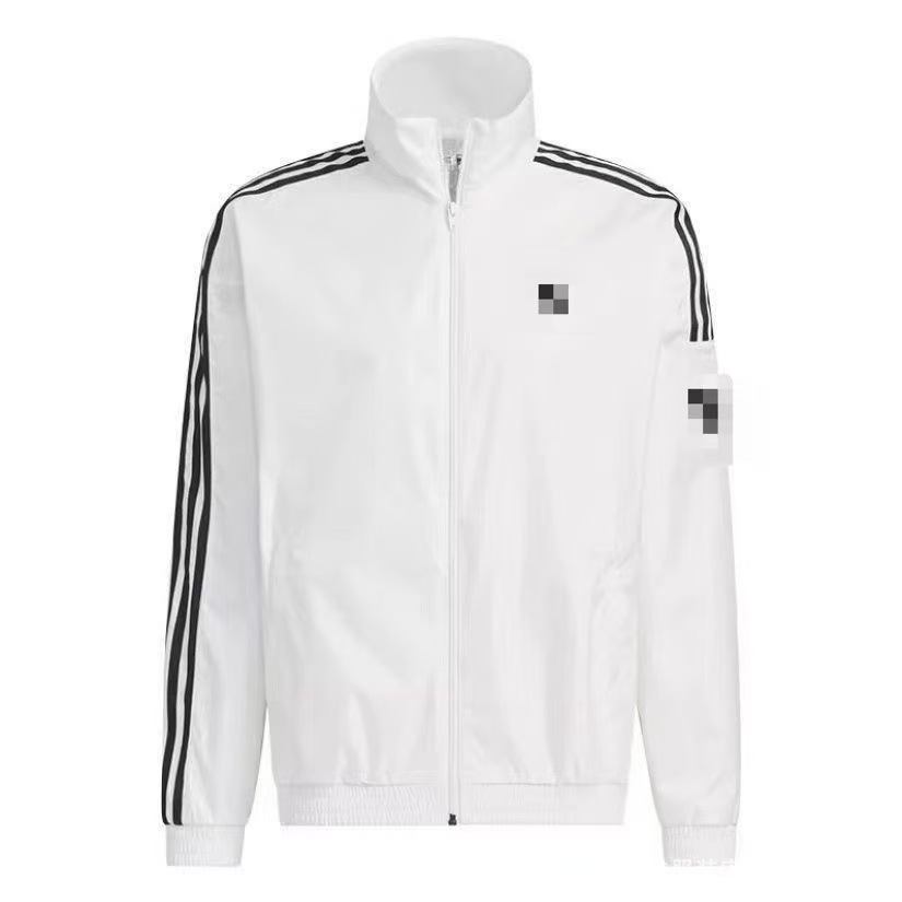 [High-End Version] Clover Embroidered Jacket with Three Stripes, Stand Collar, Casual Sports Trendy Jacket for Men and Women, Suitable for Spring and Autumn