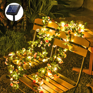 Amazon led copper wire lamp outdoor courtyard decorative light string New Rose light string solar light string