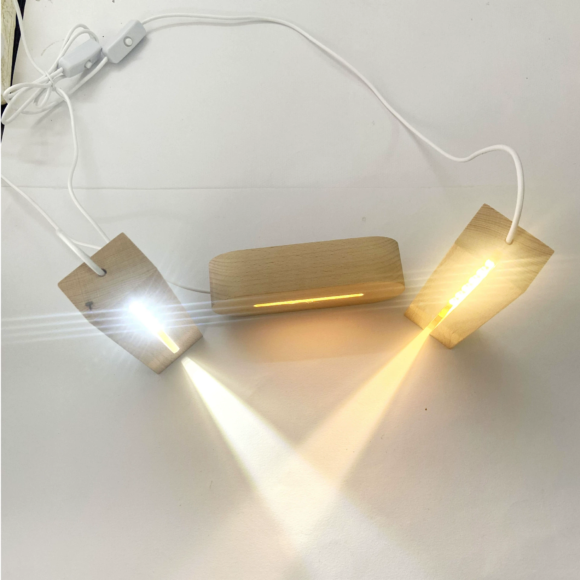 Акриловый деревянный LED круглый квадратный держатель для лампы, деревянная основа из натурального дерева