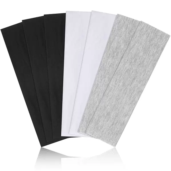Cross-border Women's Sports Solid Color Headband Cotton Cloth Hair Band Fitness Non-slip Sweat-absorbent Headband Yoga Hair Bandwidth 6cm