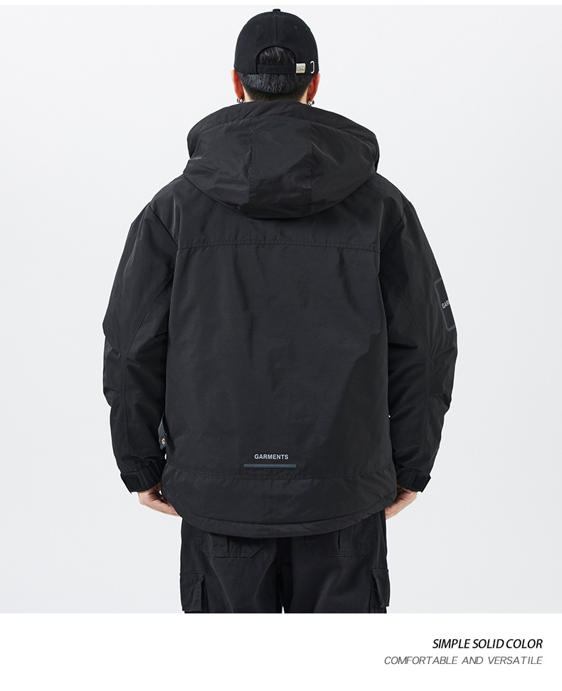 Veste de sport à capuche épaisse et longue pour homme, haut de gamme, style décontracté, de marque américaine, tendance, hiver_voghion.com