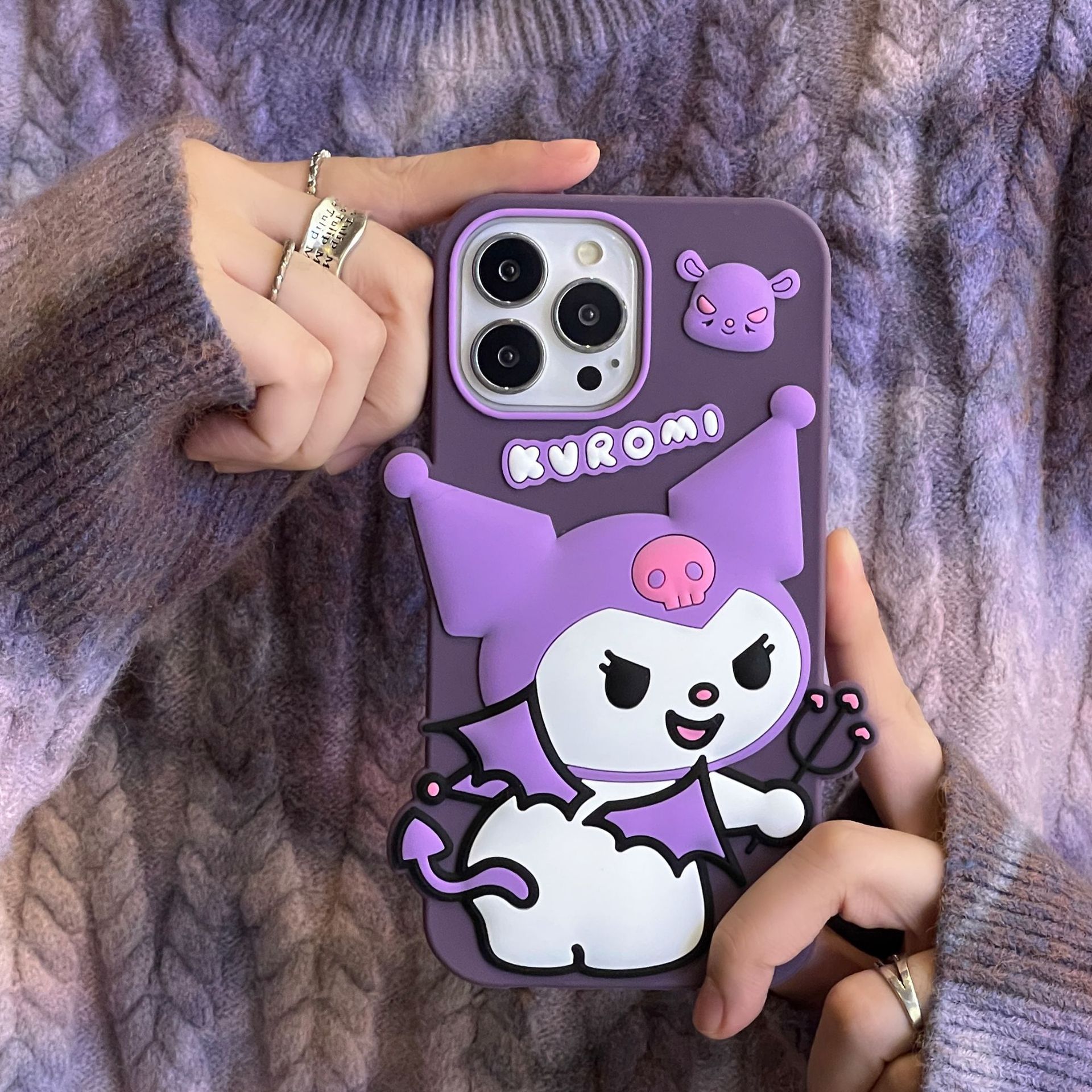 Dark Purple Kuromi iPhone Case Image 4