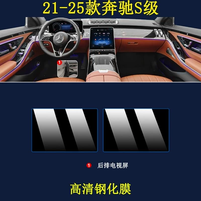 Film Interior Protective Film Navigation — Car interior film - 21-25-s-class-rear-tv-two-pieces-high-definition-tempered-film