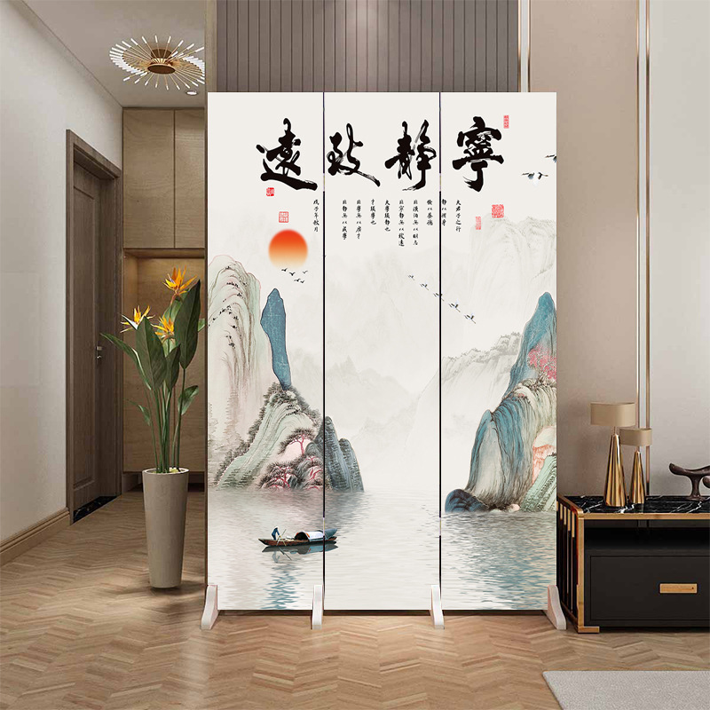 Fábrica directa de entrada doméstica china en la puerta frente a la partición de la sala de estar de la oficina del dormitorio cubierta plegable móvil
