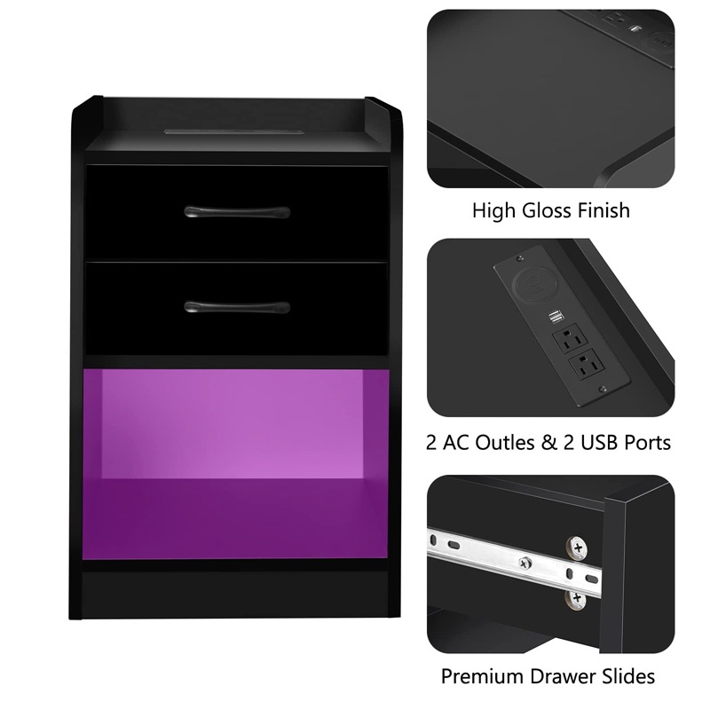 Hogar moderno minimalista mesita de noche cama y desayuno de alquiler multi-capa de almacenamiento gabinete sofá dormitorio recargable mesita de noche