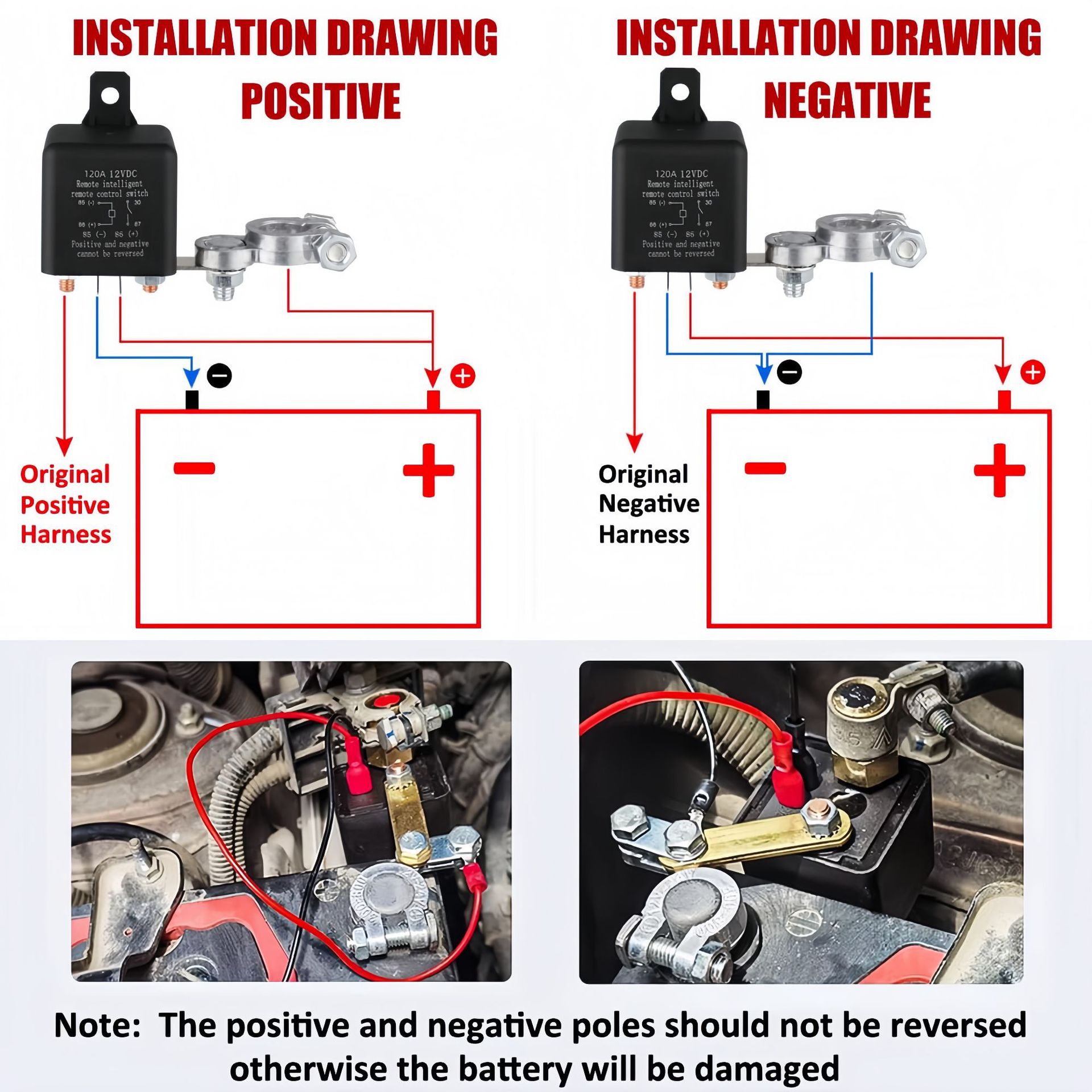 200A Automotive Relay with Remote Control 24V Start Power Protection Wireless Remote Control Power Cut-Off Switch