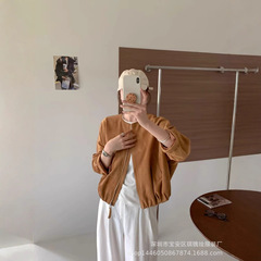 琪镌绘制秋新款欧货夹克短外套女装时尚高级感长袖拉链上衣190507