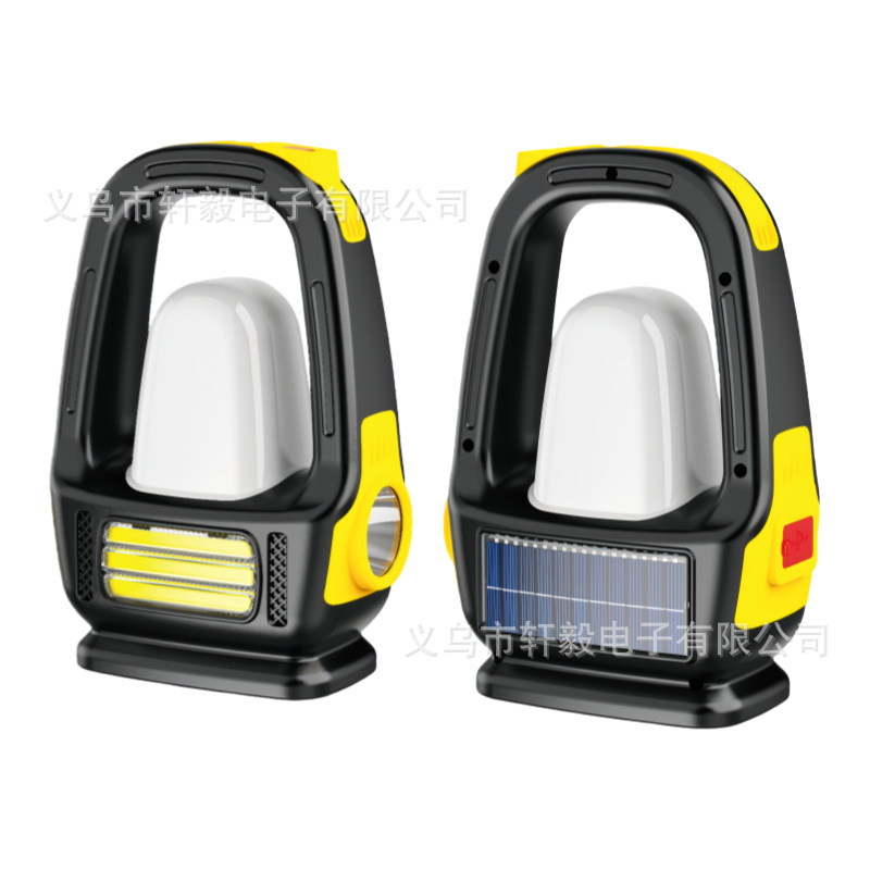跨境户外太阳能灯LED照明灯充电手提灯应急露营灯USB多功能便携式