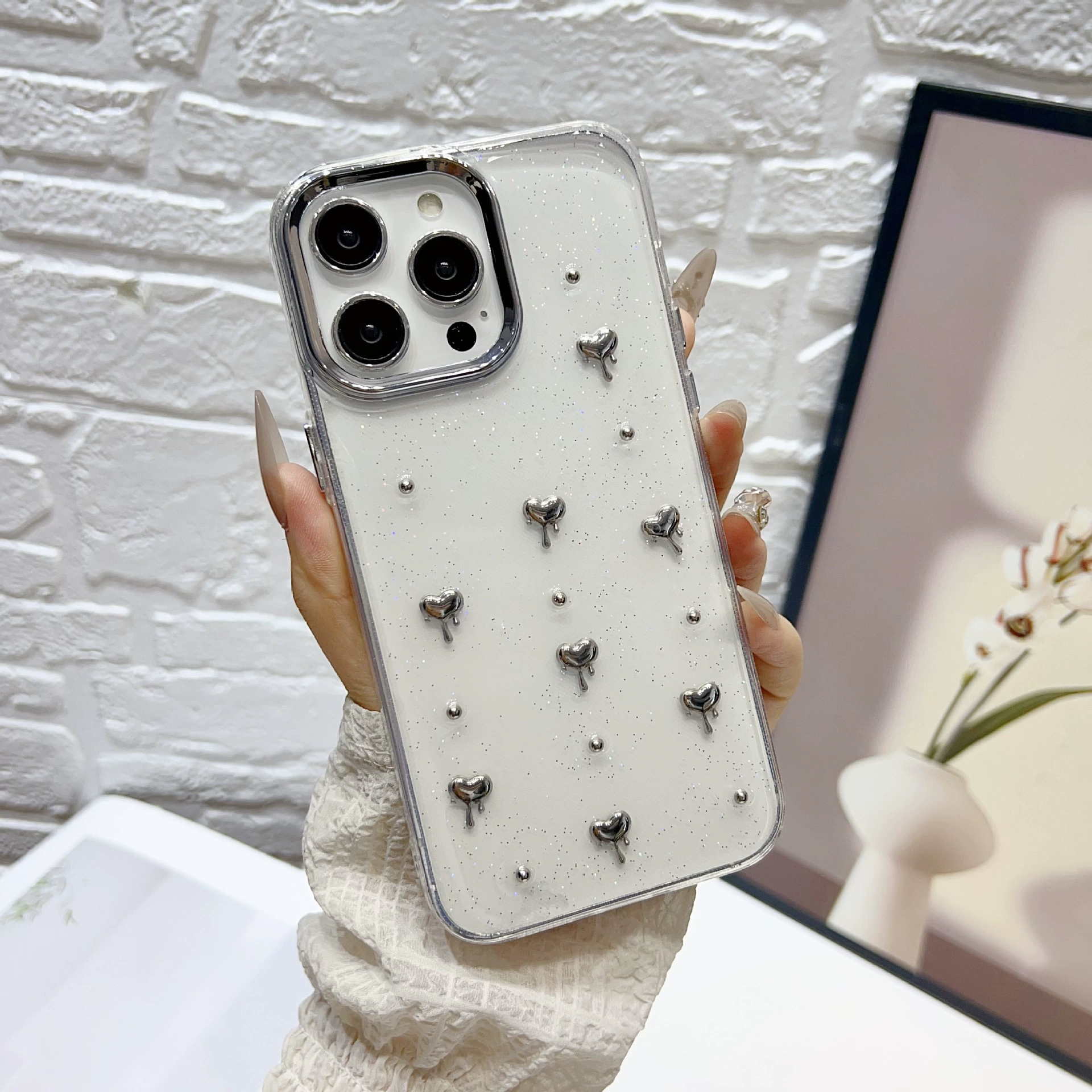Phone case, iphone, 17 pro max, flowered, fall protection, 14/15