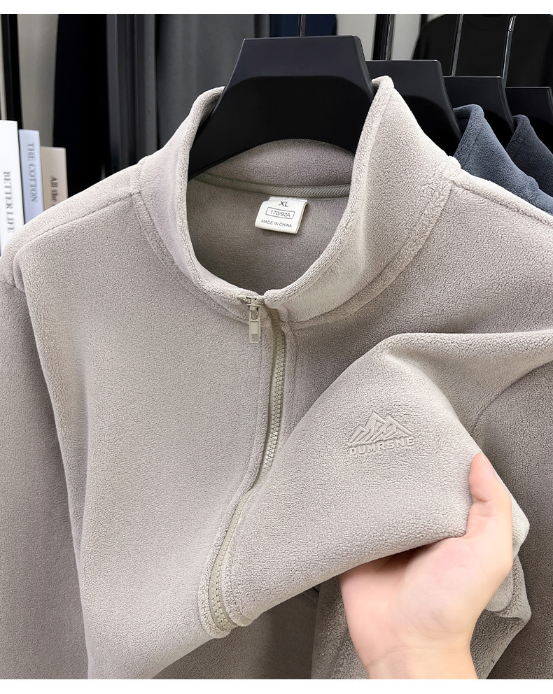 Herren Samt Cardigan Jacke Doppelseitiges Fleece Für Herbst_voghion.com