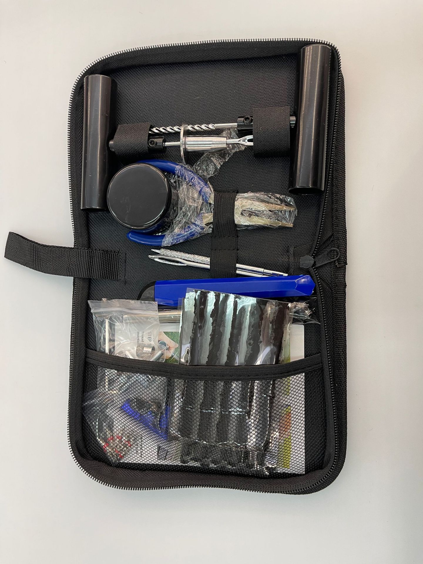 62Pc New Emergency Tire Repair Tool Set, Vacuum Tire Fast Blue and Black, Essential Repair for Travel
