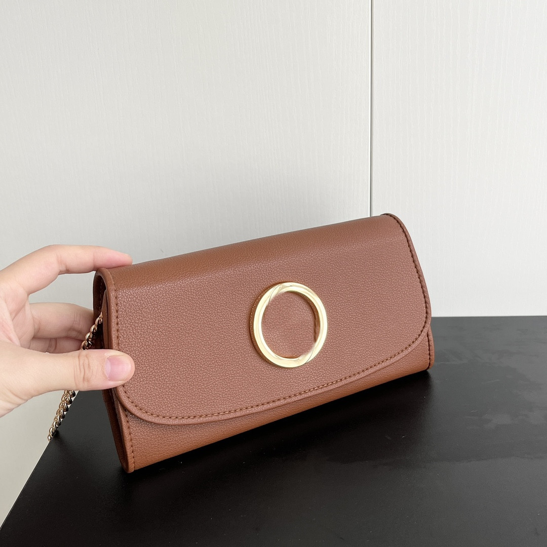 2024 New Cowhide Texture Wallet For Women, Lon Genuine Leather Clutch Ba, Fashionable Versatile Ladies' Chain Small_voghion.com