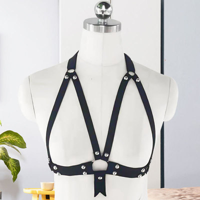 Cross border halter Hollow rivet Bandage Underwear interest Wire harness Bras