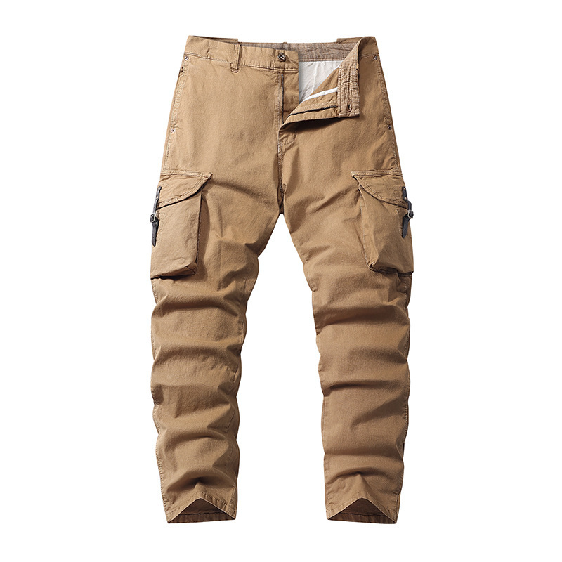 Cross-Border Dyed Work Pants Multi-Pocket Men's Casual Pants Men's Pure Cotton Work Trousers Carhartt Vintage Straight-Leg