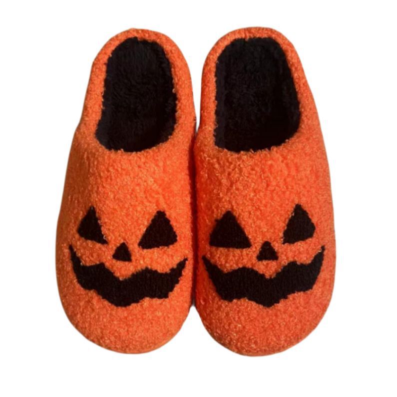2023 new pumpkin Halloween ghost warm winter cotton slippers couple men and women thick bottom cross-border cotton slippers 2023 new pumpkin Halloween ghost warm winter cotton slippers couple men and women thick bottom cross-border cotton slippers